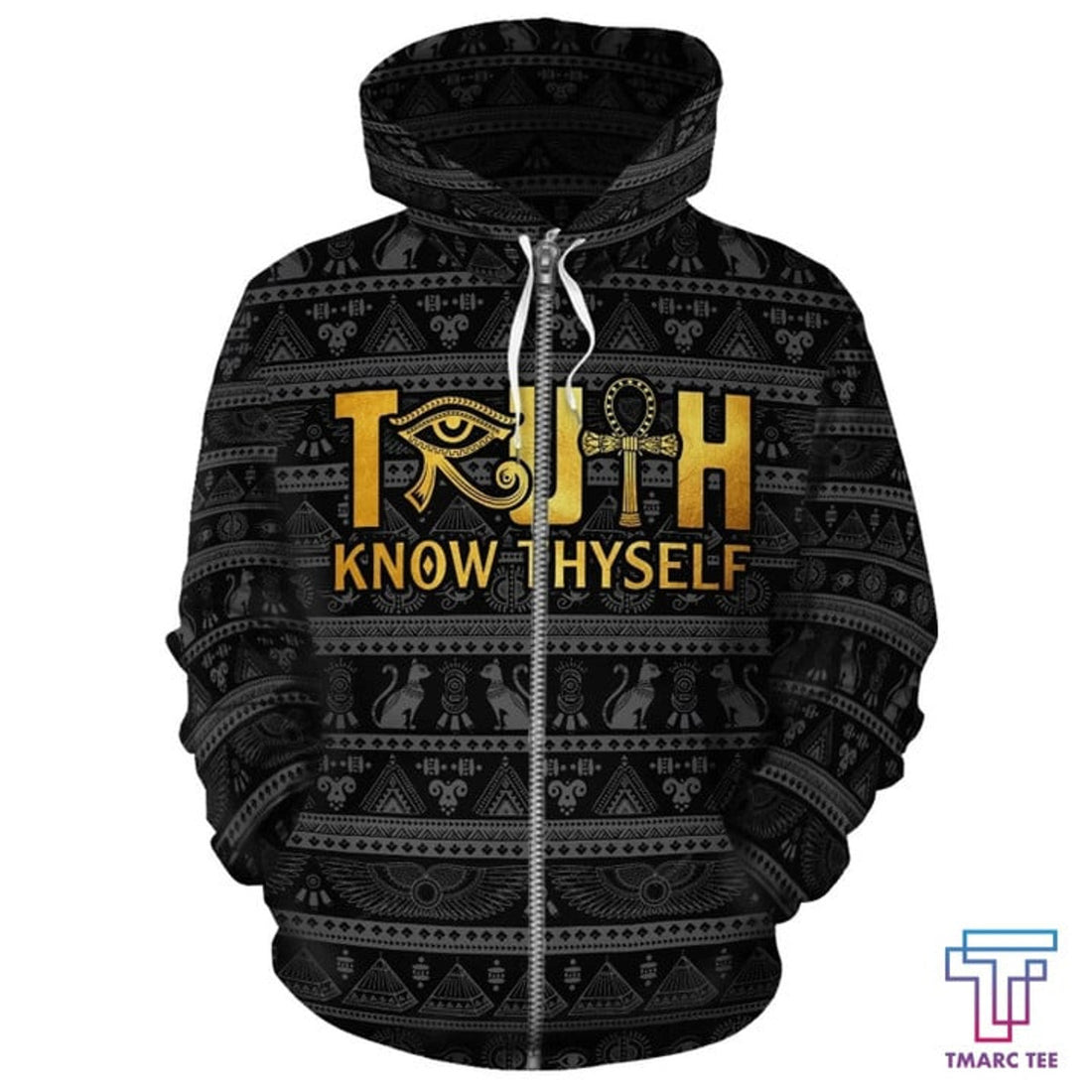 FUNSTUFFPRINT African Zip-Up Hoodie - African Truth Know Thyself 3D Hoodie and Zip Hoodie