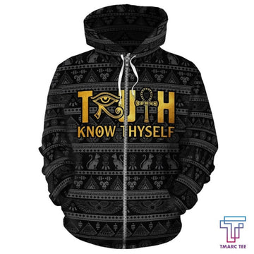 FUNSTUFFPRINT African Zip-Up Hoodie - African Truth Know Thyself 3D Hoodie and Zip Hoodie