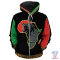 FUNSTUFFPRINT African Zip-Up Hoodie - Panther Africa 3D Hoodie and Zip Hoodie