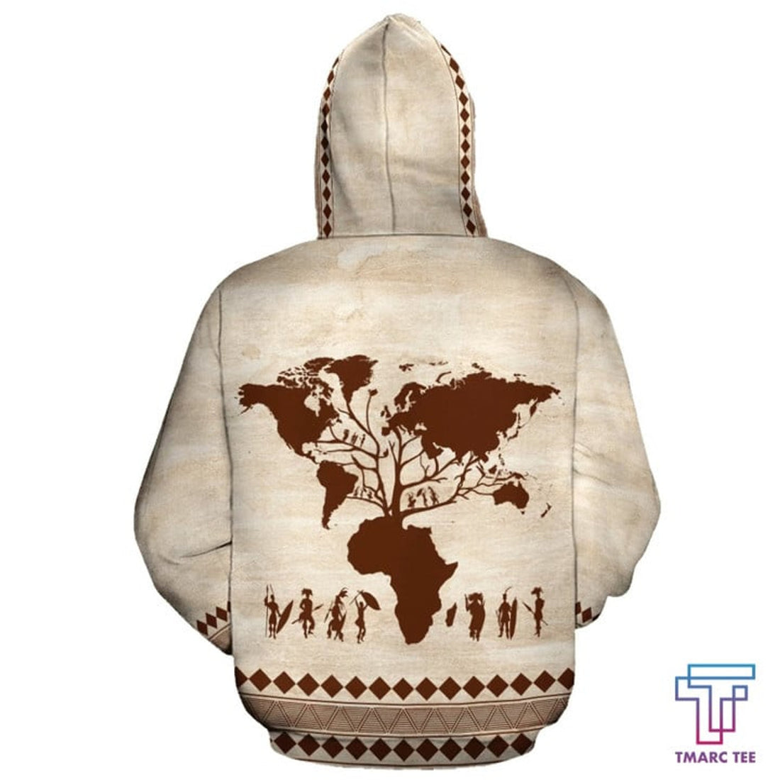 FUNSTUFFPRINT African Zip-Up Hoodie - Root Africa 3D Hoodie and Zip Hoodie