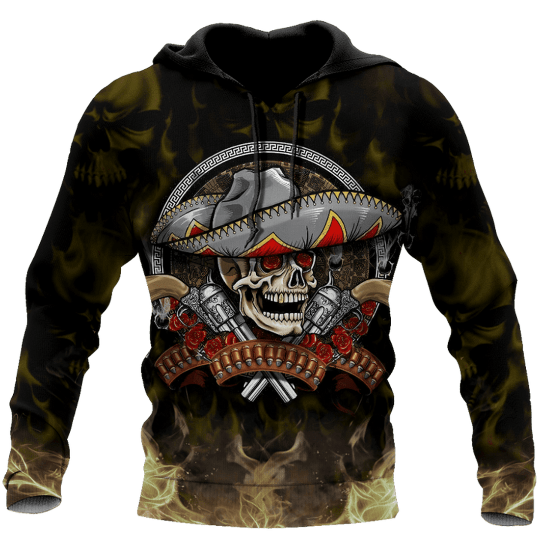 FUNSTUFFPRINT - All Over Printe Beautiful Mexico Day Of The Dead 3D Hoodie and Zip Hoodie