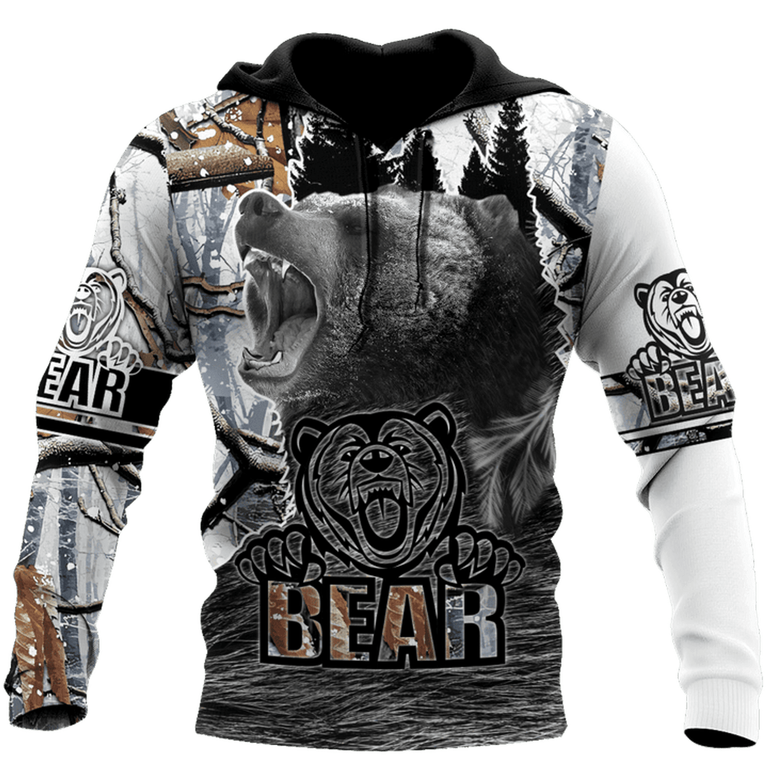 FUNSTUFFPRINT -All Over Printed Bear Hoodie 3D Hoodie and Zip Hoodie