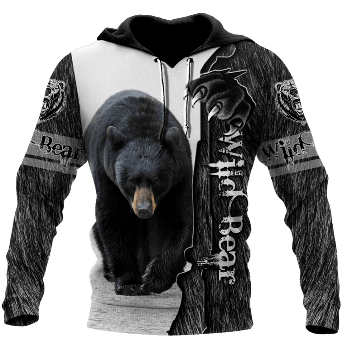 FUNSTUFFPRINT All Over Printed Bear 3D Hoodie and Zip Hoodie