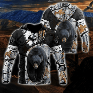 FUNSTUFFPRINT Over Printed Bear 3D Hoodie and Zip Hoodie
