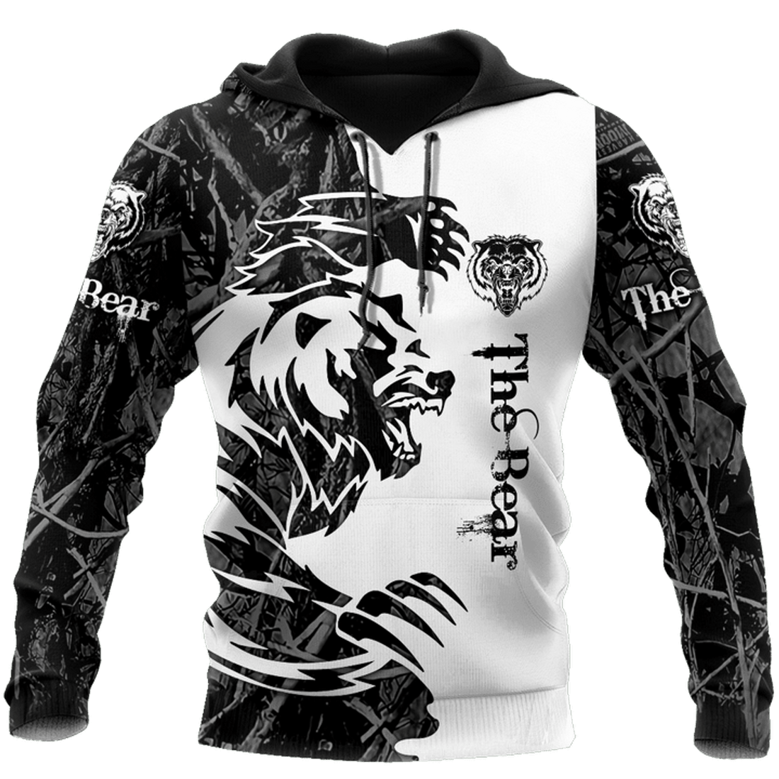 FUNSTUFFPRINT Over Printed Bear Tatoo 3D Hoodie and Zip Hoodie