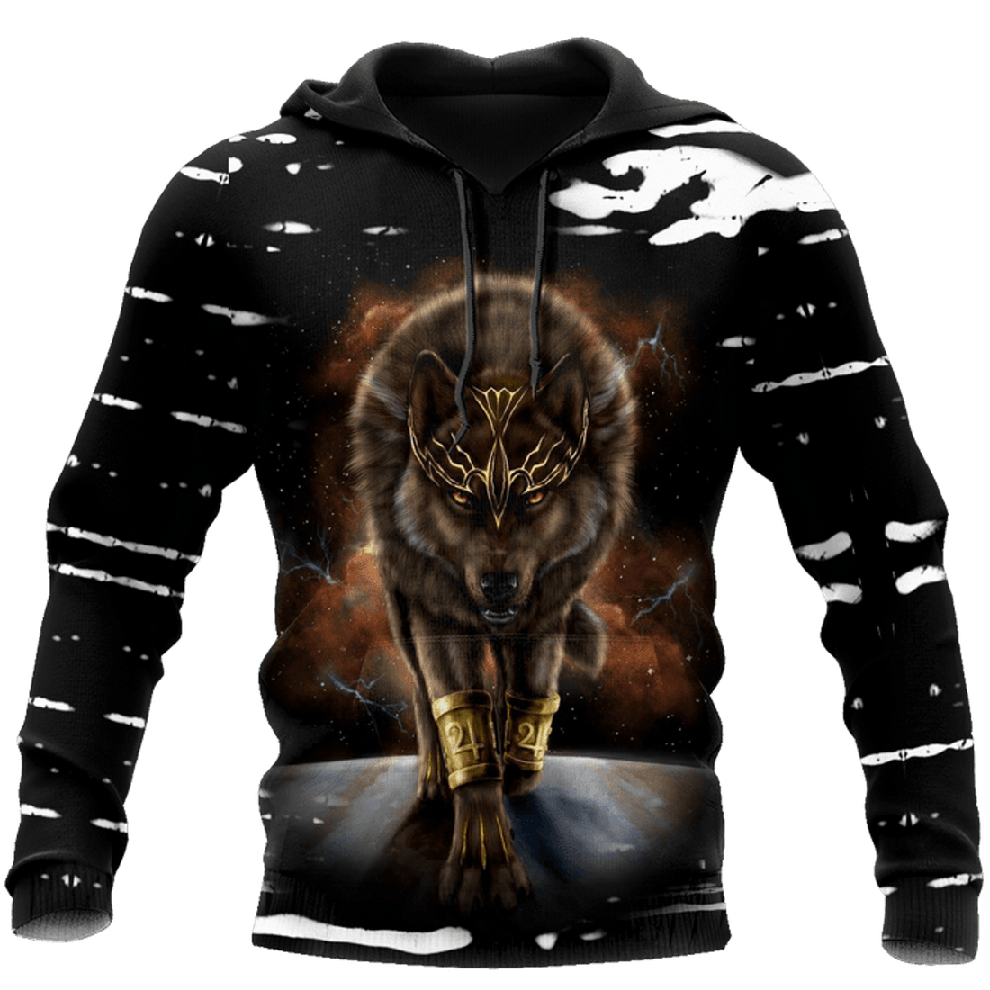 FUNSTUFFPRINT - Over Printed Beautiful Wolf King 3D Hoodie and Zip Hoodie