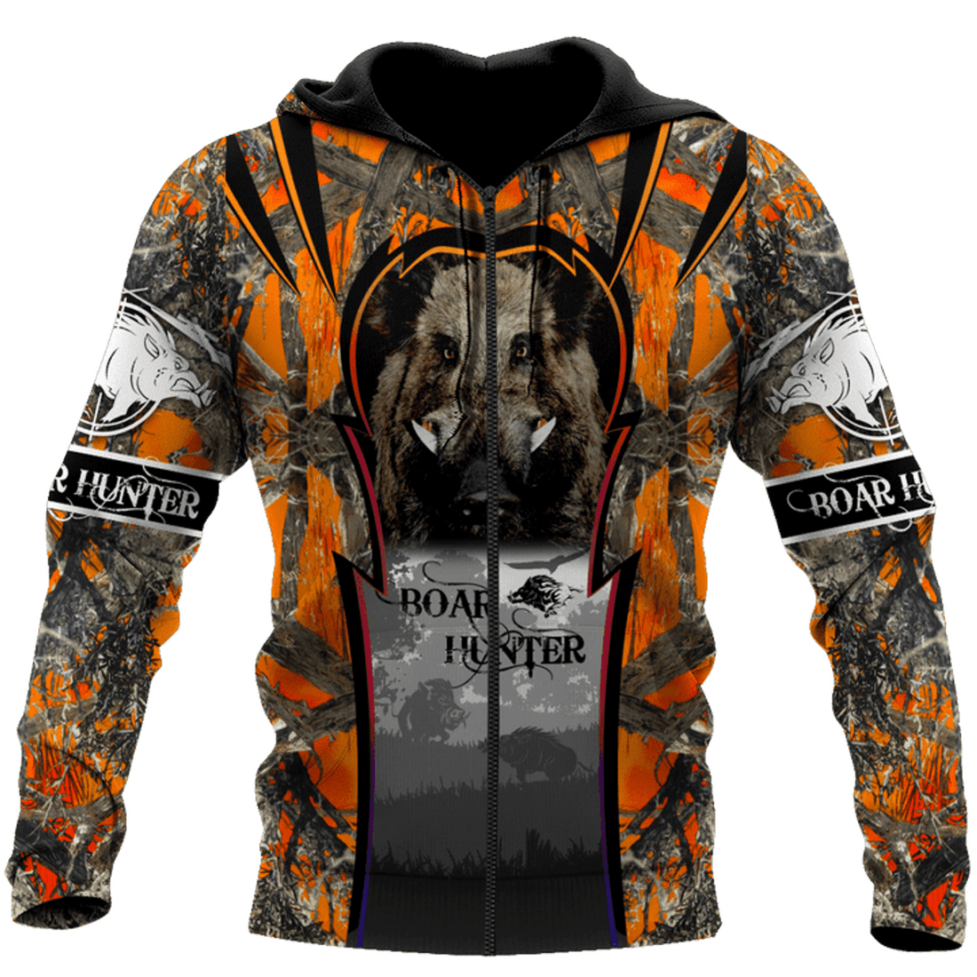FUNSTUFFPRINT - Over Printed Boar Hunter 3D Hoodie and Zip Hoodie