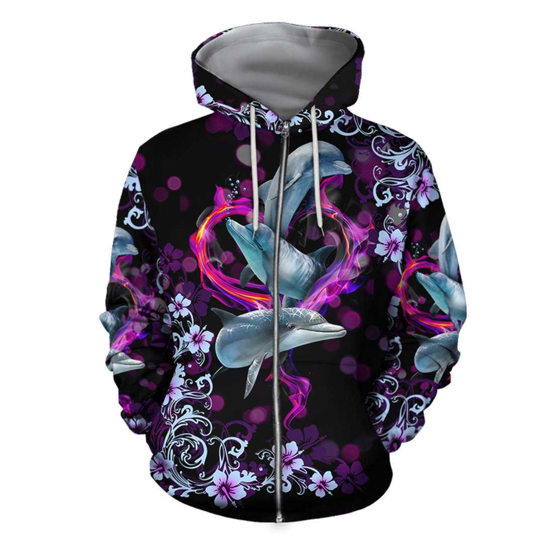 FUNSTUFFPRINT All Over Printed Dolphin 3D Hoodie and Zip Hoodie