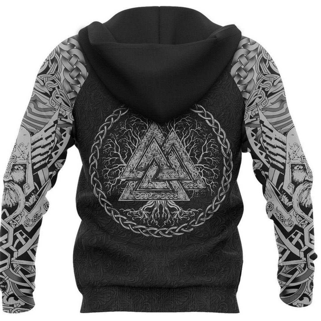 FUNSTUFFPRINT -Vikings Fenrir Skoll And Hati Valknut 3D Hoodie and Zip Hoodie