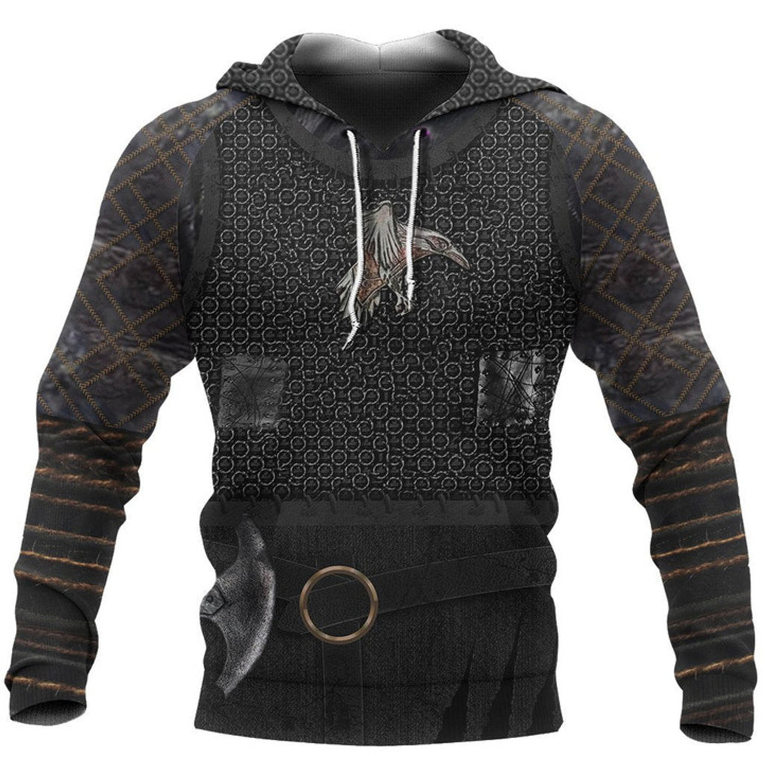 FUNSTUFFPRINT Printed Vikings New Raven Armour 3D Hoodie and Zip Hoodie