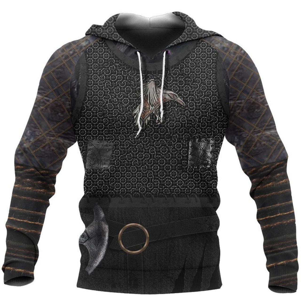 FUNSTUFFPRINT Printed Vikings New Raven Armour 3D Hoodie and Zip Hoodie