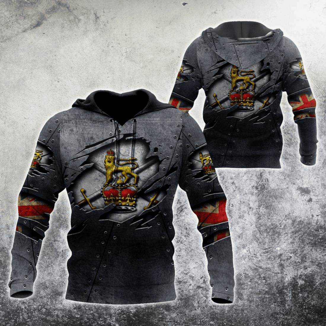 FUNSTUFFPRINT Zip Hoodie Bristish Army 3D Hoodie and Zip Hoodie