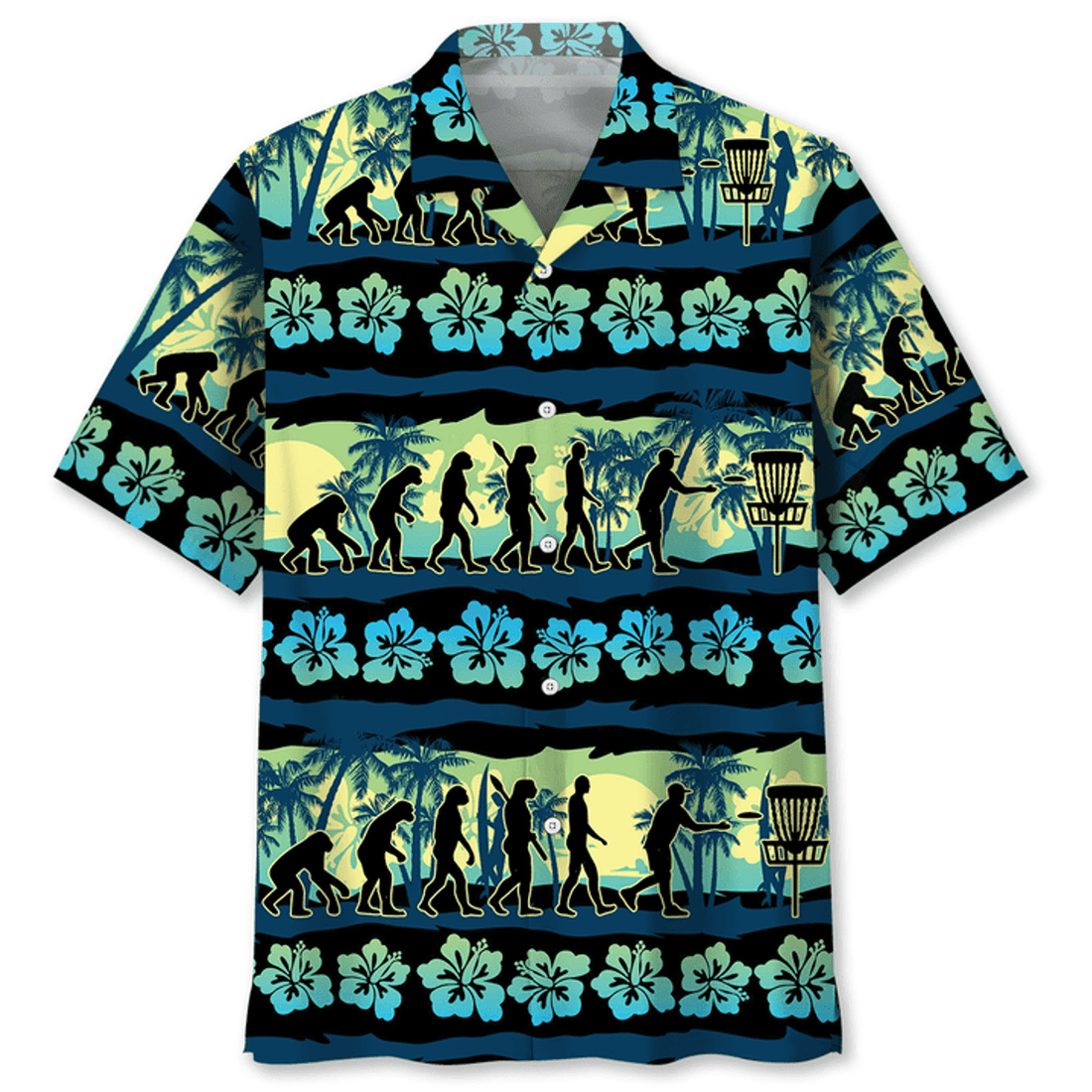 Disc Golf Tropical Hawaiian Shirt, Unisex Summer Beach Casual Short Sleeve Summer Vacation Beach Shirts