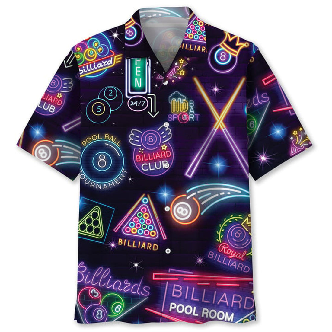 Billiard Neon Hawaiian Shirt, Billiard team Hawaiian shirt for men, Gift for billiard player