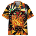 Darts Skull fire Hawaiian Shirt, Darts team Hawaiian shirt for men, Gift for Darts player