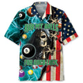 Billiard Luck Hawaiian Shirt, Billiard flag skull Hawaiian shirt for men