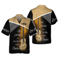 Old Man With Guitar 3d Hawaiian Shirt, Love Guitar Hawaiian Shirt, Men's Guitarist Hawaii Shirt