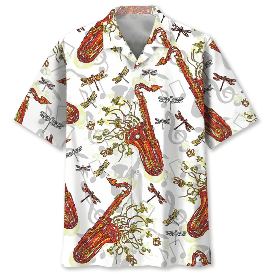 Saxophone Fly Hawaiian Shirt
