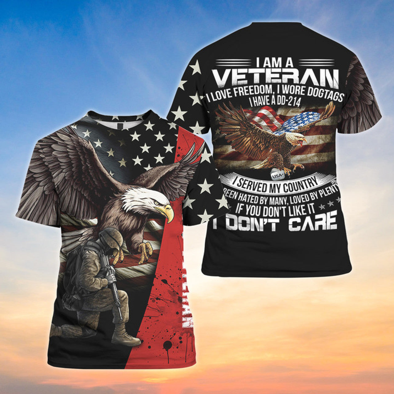 I Am Veteran I Love Freedom I Wrote Dogtags I Have 3D Shirt