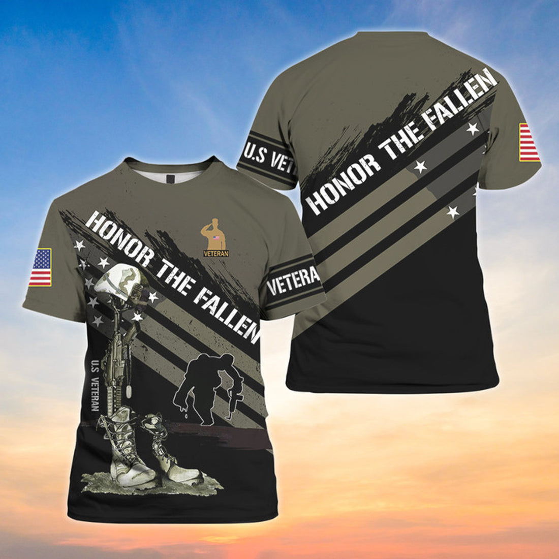 Honor The Fallen 3D T-Shirt Veteran Shirt For Men Women All Over printed