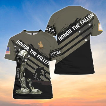 Honor The Fallen 3D T-Shirt Veteran Shirt For Men Women All Over printed
