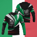 FUNSTUFFPRINT Customize Pattern Wave And Coat Of Arms Italy Unisex Adult 3D Hoodie and Zip Hoodie