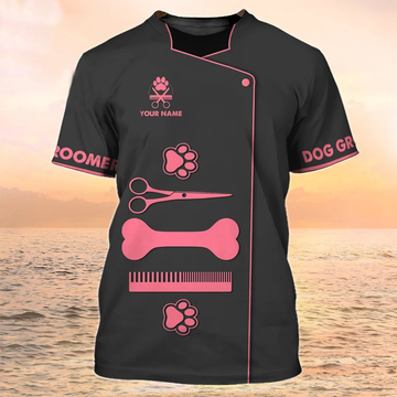FUNSTUFFPRINT Dog Groomer Tools Shirt Groomer Pesonalized 3D Shirt Grooming Apparel 3D T-shirt
