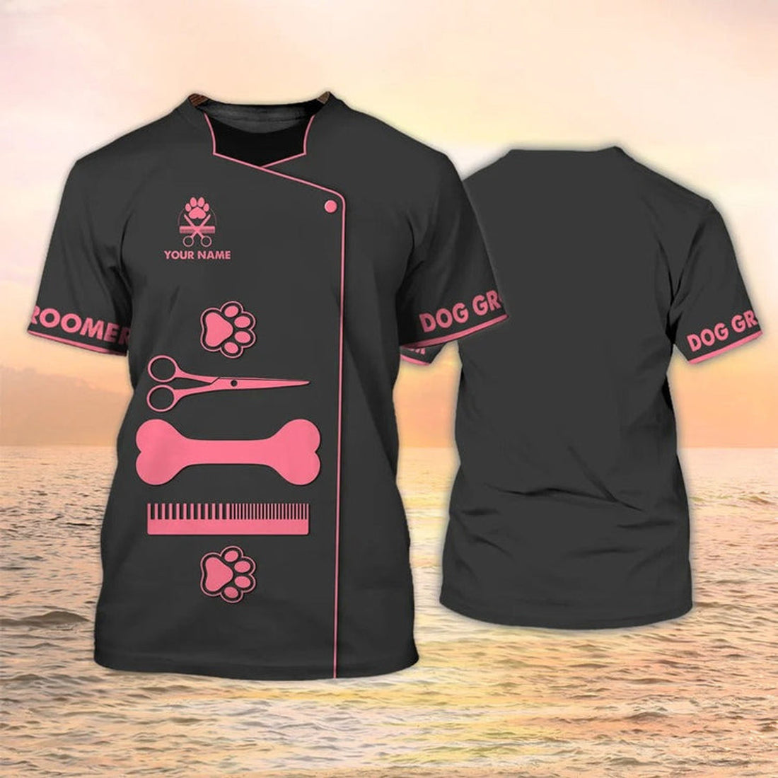 FUNSTUFFPRINT Dog Groomer Tools Shirt Groomer Pesonalized 3D Shirt Grooming Apparel 3D T-shirt