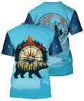 Bear Camping 3D All Over Printed Shirt, Cute Bear Zip Up Hoodie Men Women, Family Camping Tshirt