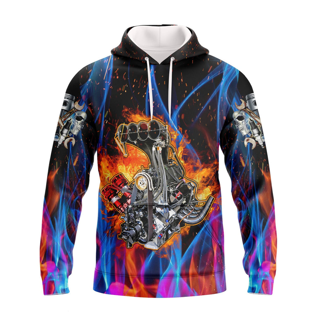 FUNSTUFFPRINT Hot Rod Engine 3D Hoodie and Zip Hoodie