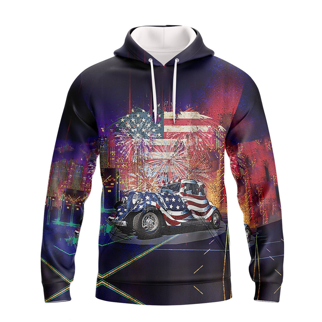 FUNSTUFFPRINT Hot Rod - Full Print 3D Hoodie and Zip Hoodie