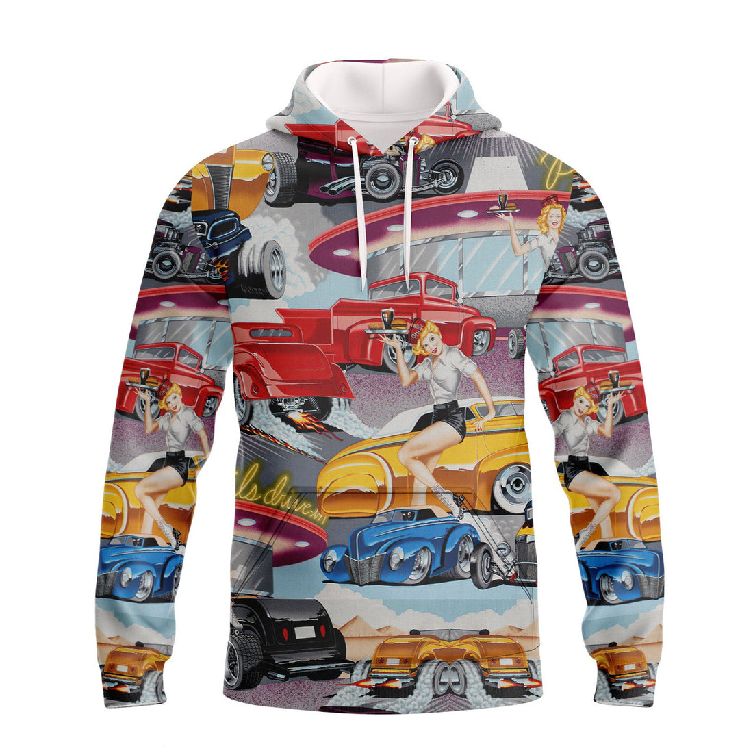 FUNSTUFFPRINT Hot Rod 3D Hoodie and Zip Hoodie