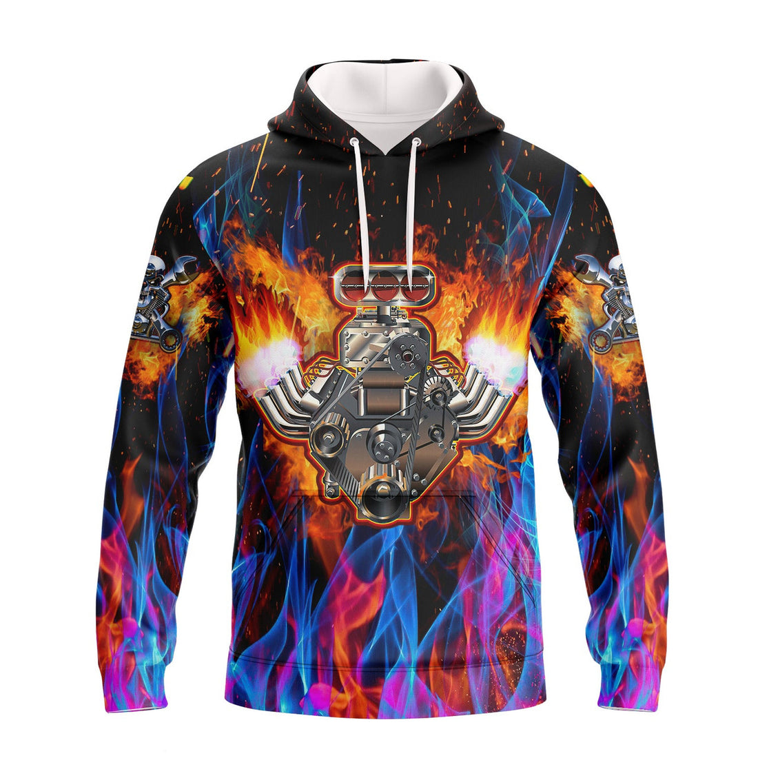 FUNSTUFFPRINT Hot Rod Engine 3D Hoodie and Zip Hoodie