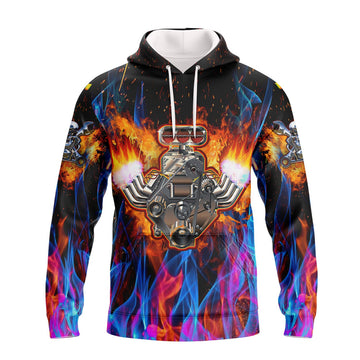 FUNSTUFFPRINT Hot Rod Engine 3D Hoodie and Zip Hoodie