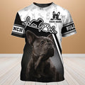 FUNSTUFFPRINT Personalized Name 3D T-Shirt Printed With Dog Love French Bulldog 3D T-shirt