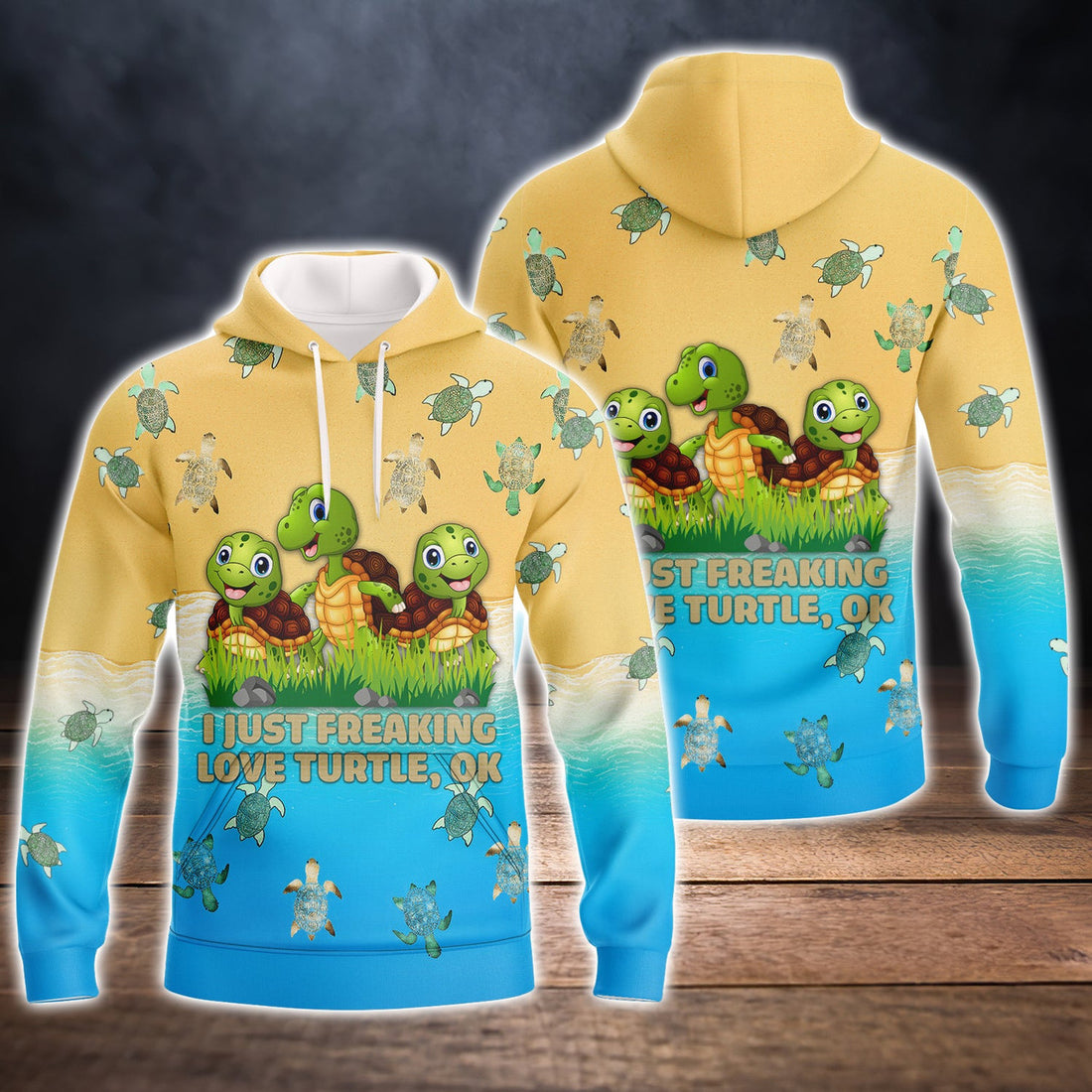 FUNSTUFFPRINT I Just Freaking Love Turtle Ok 3D Full Print 3D Hoodie and Zip Hoodie