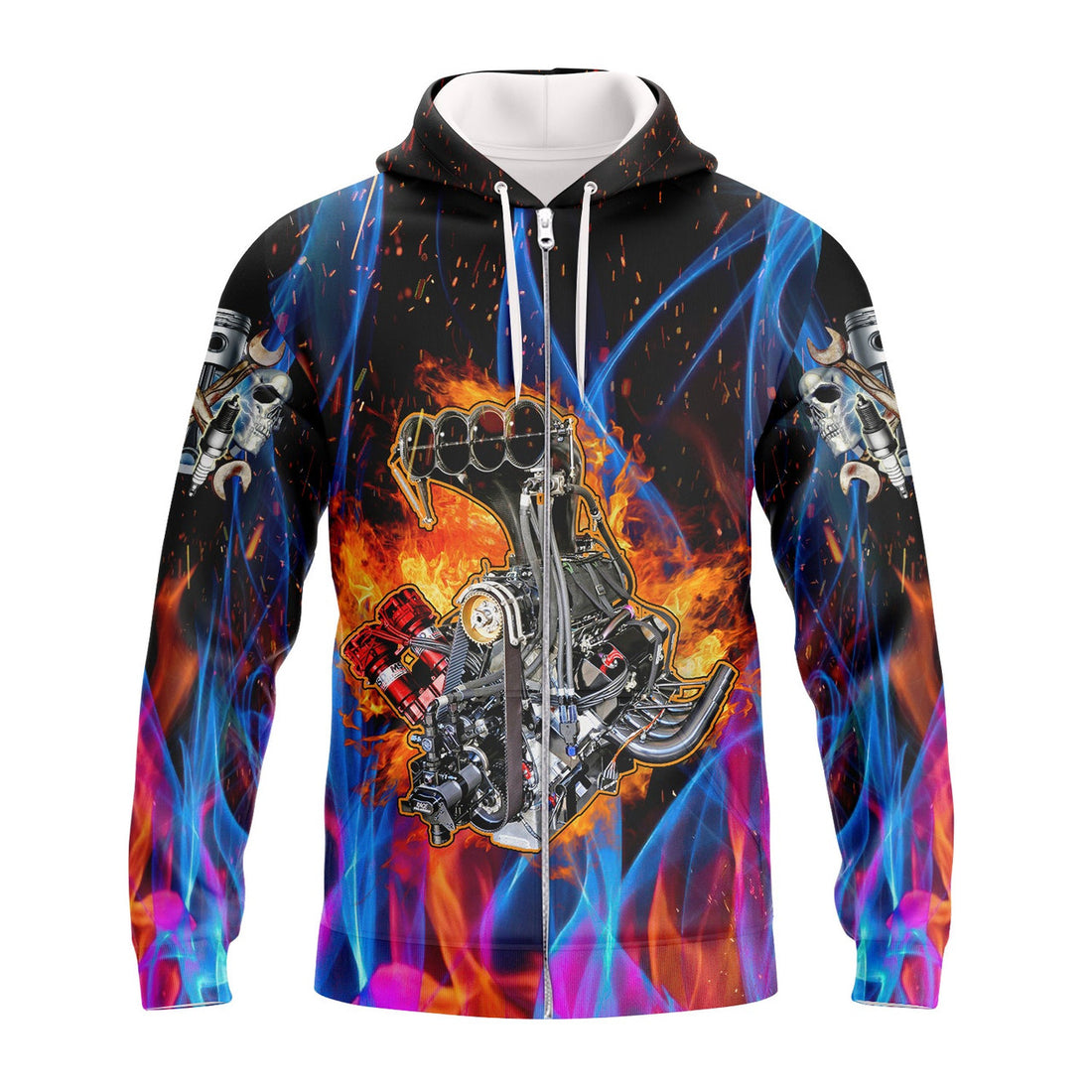 FUNSTUFFPRINT Hot Rod Engine 3D Hoodie and Zip Hoodie