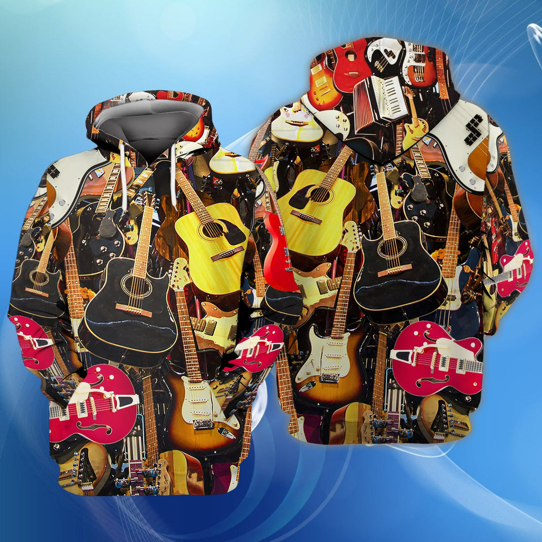 FUNSTUFFPRINT Guitar 3D Full Print 213 3D Hoodie and Zip Hoodie