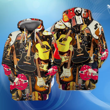 FUNSTUFFPRINT Guitar 3D Full Print 213 3D Hoodie and Zip Hoodie