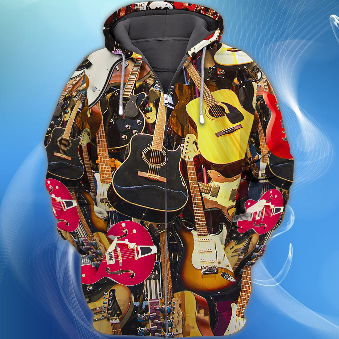 FUNSTUFFPRINT Guitar 3D Full Print 213 3D Hoodie and Zip Hoodie