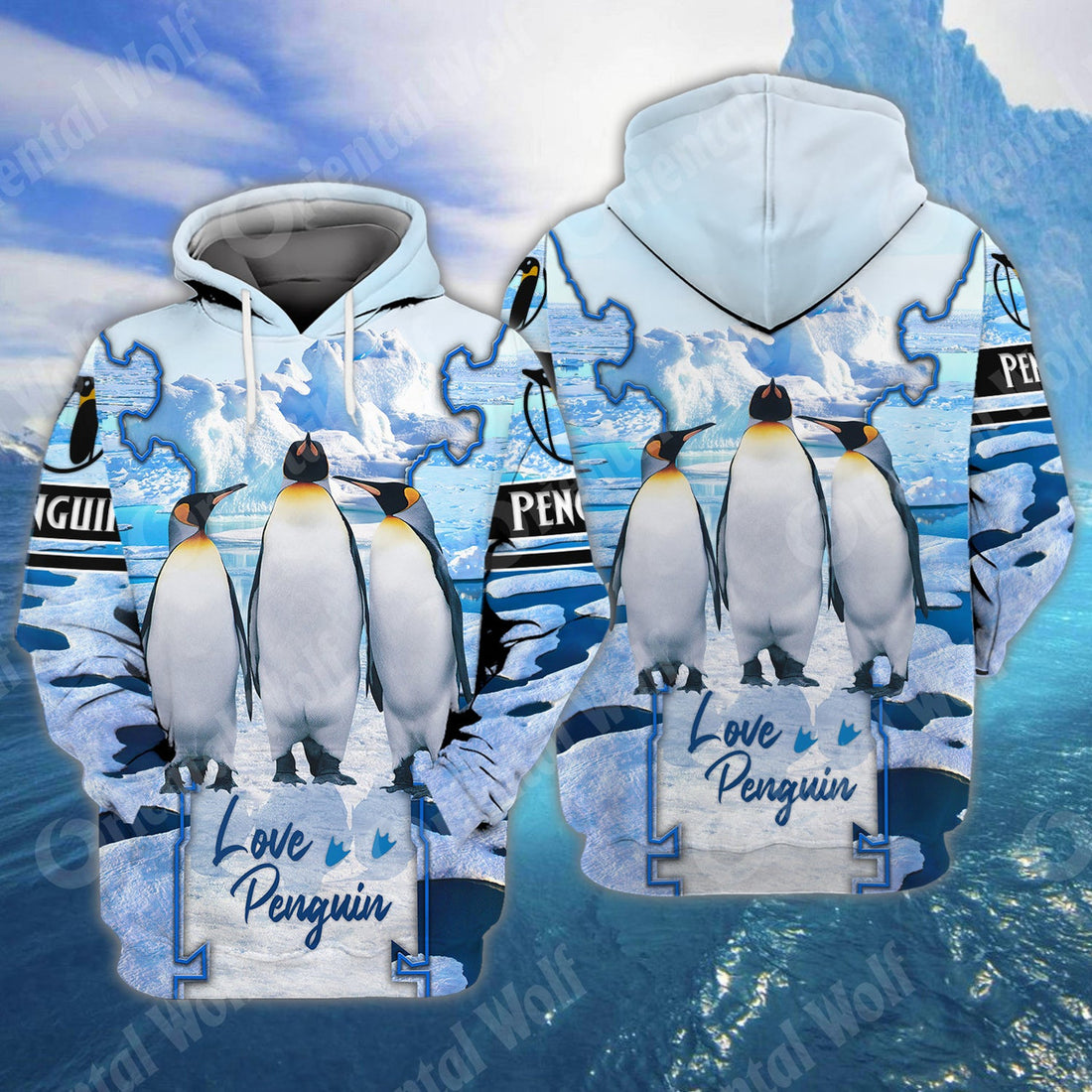 FUNSTUFFPRINT Penguin 3D Full Print 3D Hoodie and Zip Hoodie