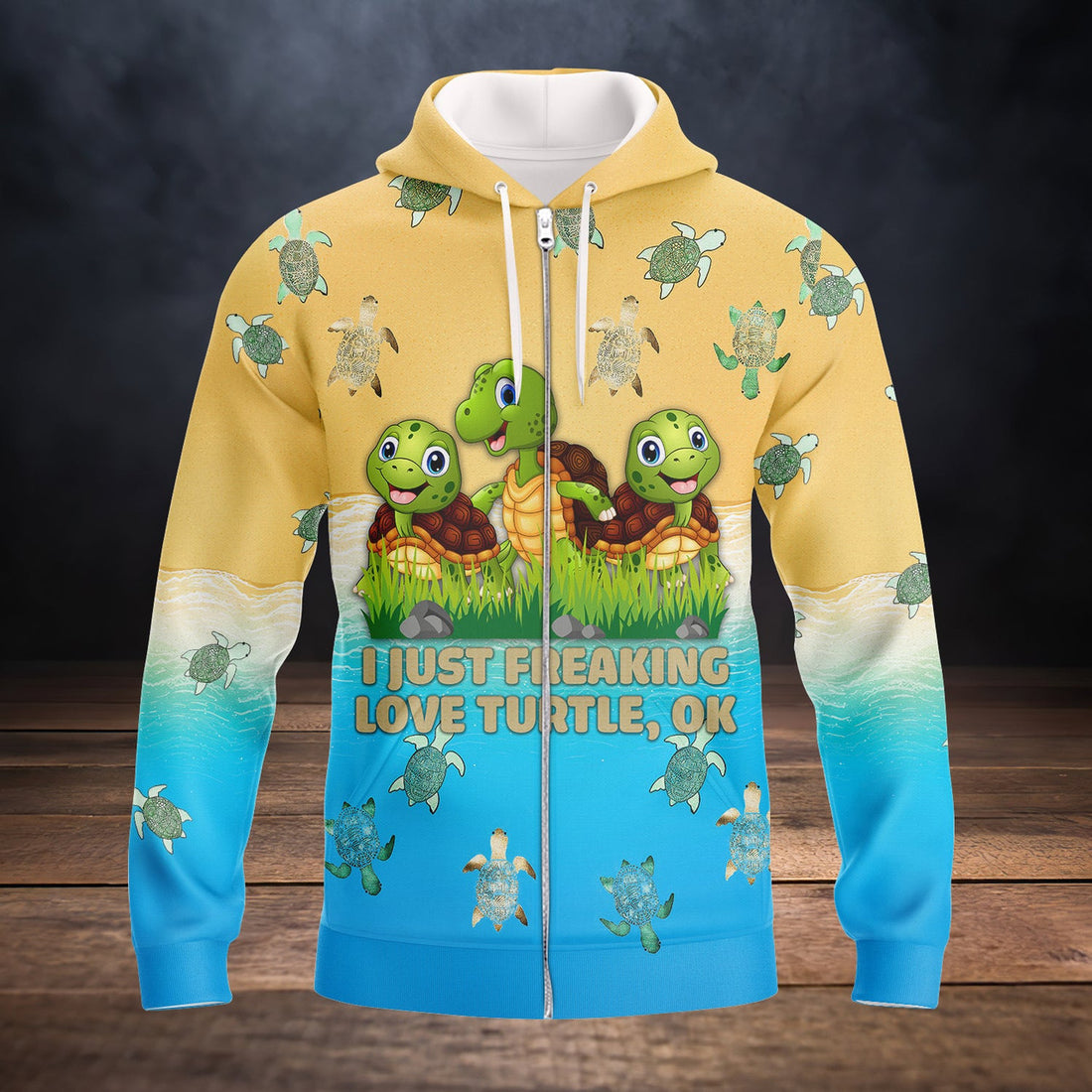 FUNSTUFFPRINT I Just Freaking Love Turtle Ok 3D Full Print 3D Hoodie and Zip Hoodie