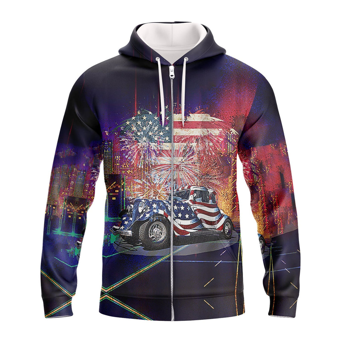 FUNSTUFFPRINT Hot Rod - Full Print 3D Hoodie and Zip Hoodie