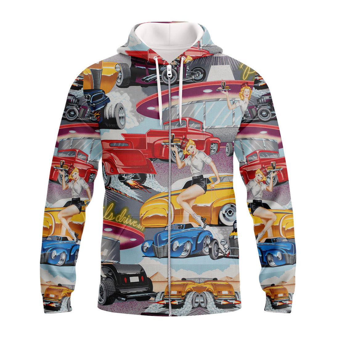 FUNSTUFFPRINT Hot Rod 3D Hoodie and Zip Hoodie