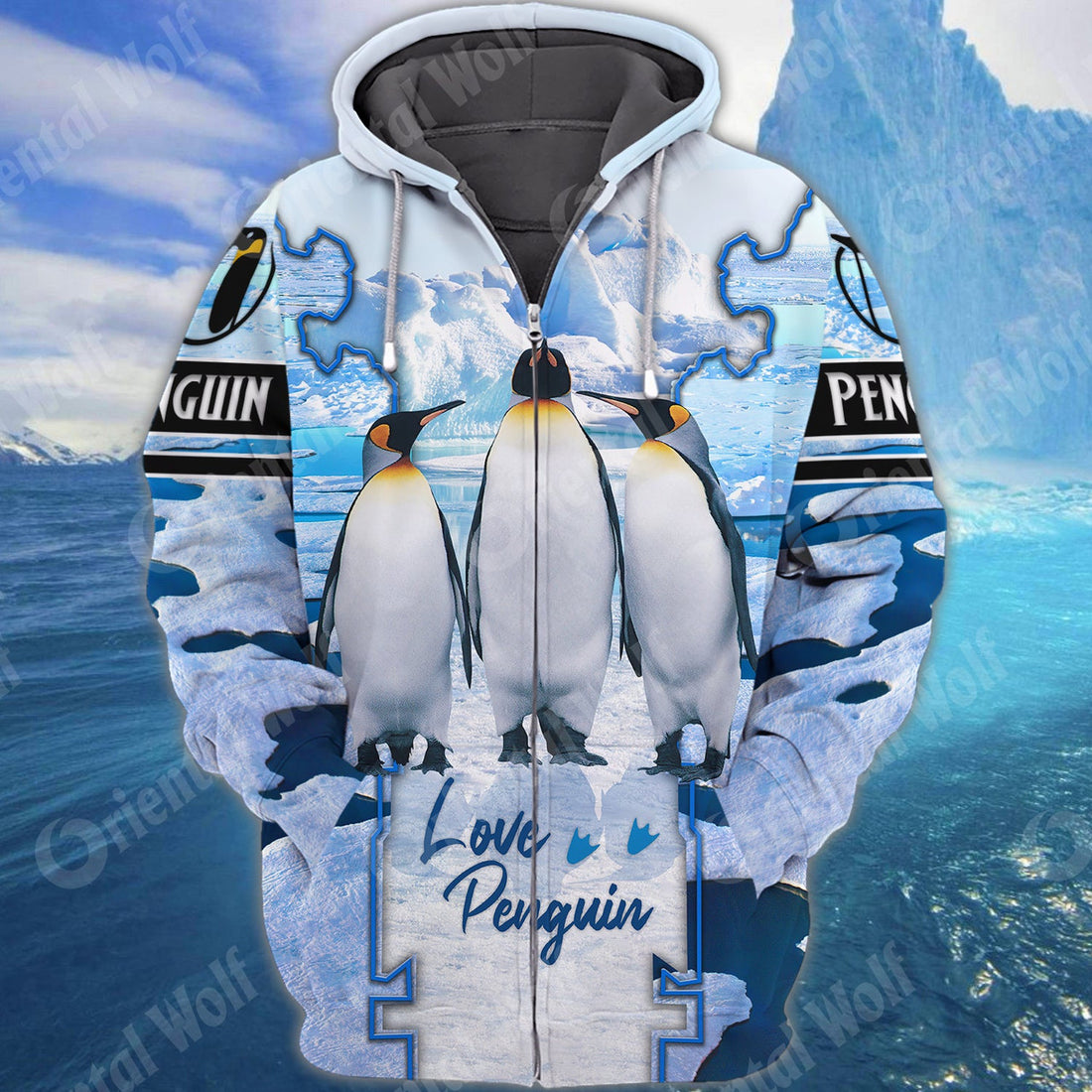 FUNSTUFFPRINT Penguin 3D Full Print 3D Hoodie and Zip Hoodie