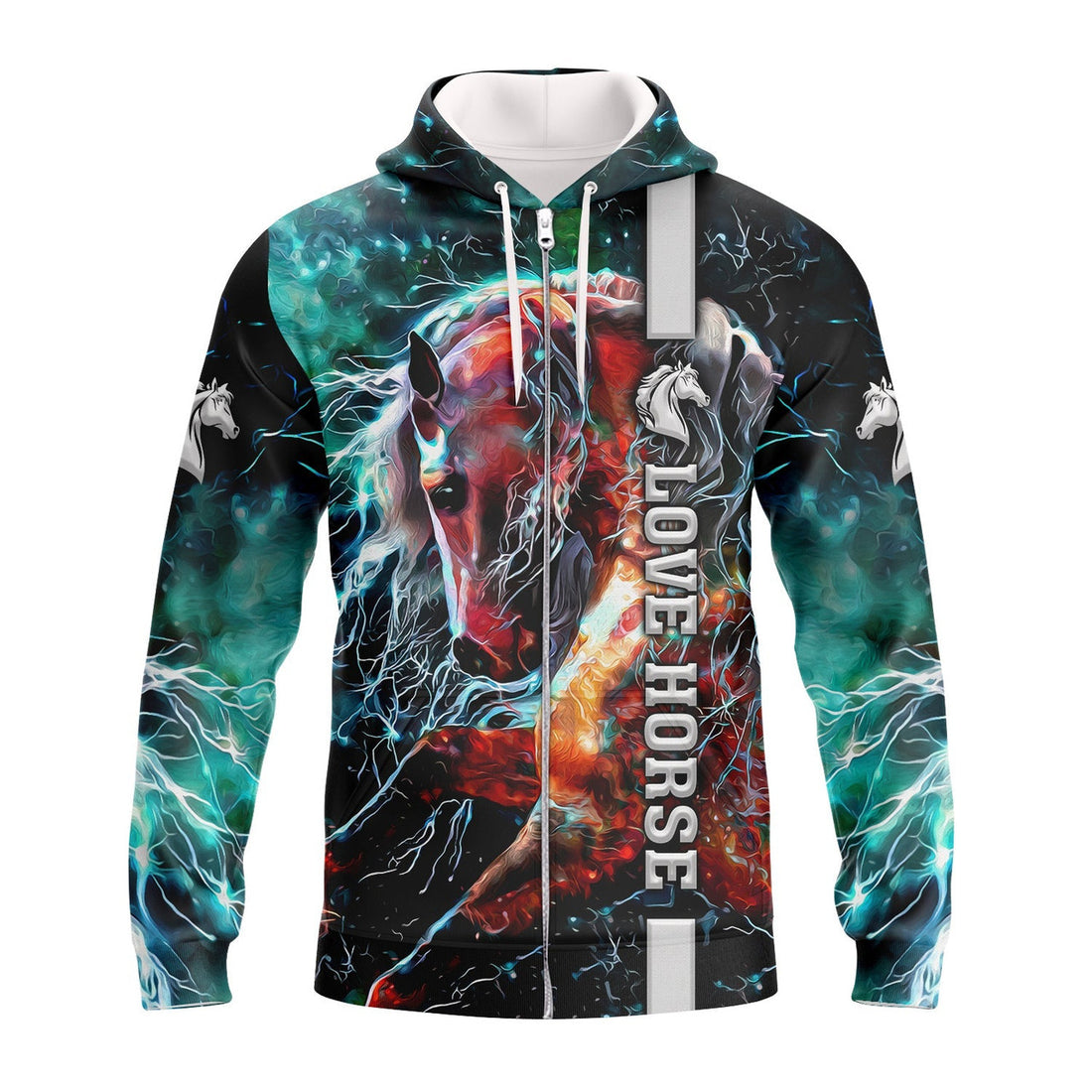FUNSTUFFPRINT Love Horse 3D Art Full Print 3D Hoodie and Zip Hoodie