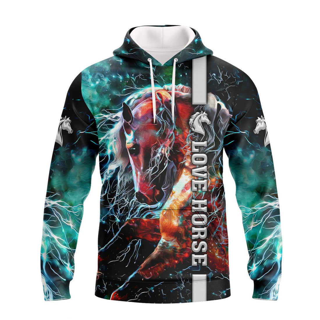 FUNSTUFFPRINT Love Horse 3D Art Full Print 3D Hoodie and Zip Hoodie