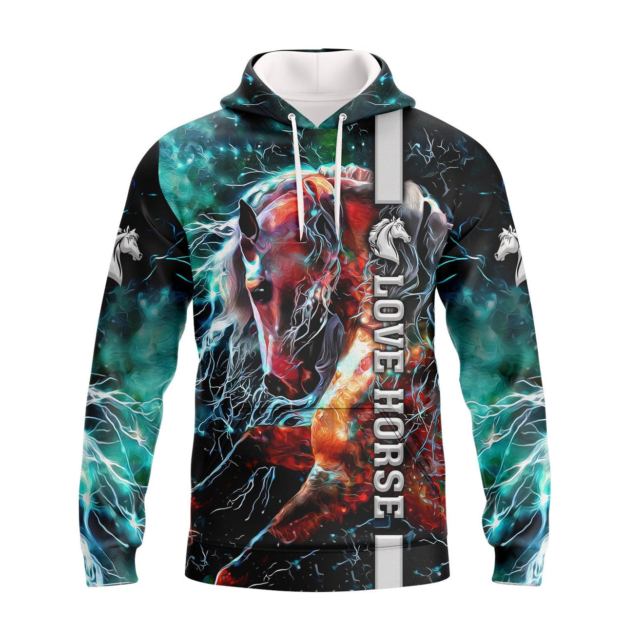 FUNSTUFFPRINT Love Horse 3D Art Full Print 3D Hoodie and Zip Hoodie