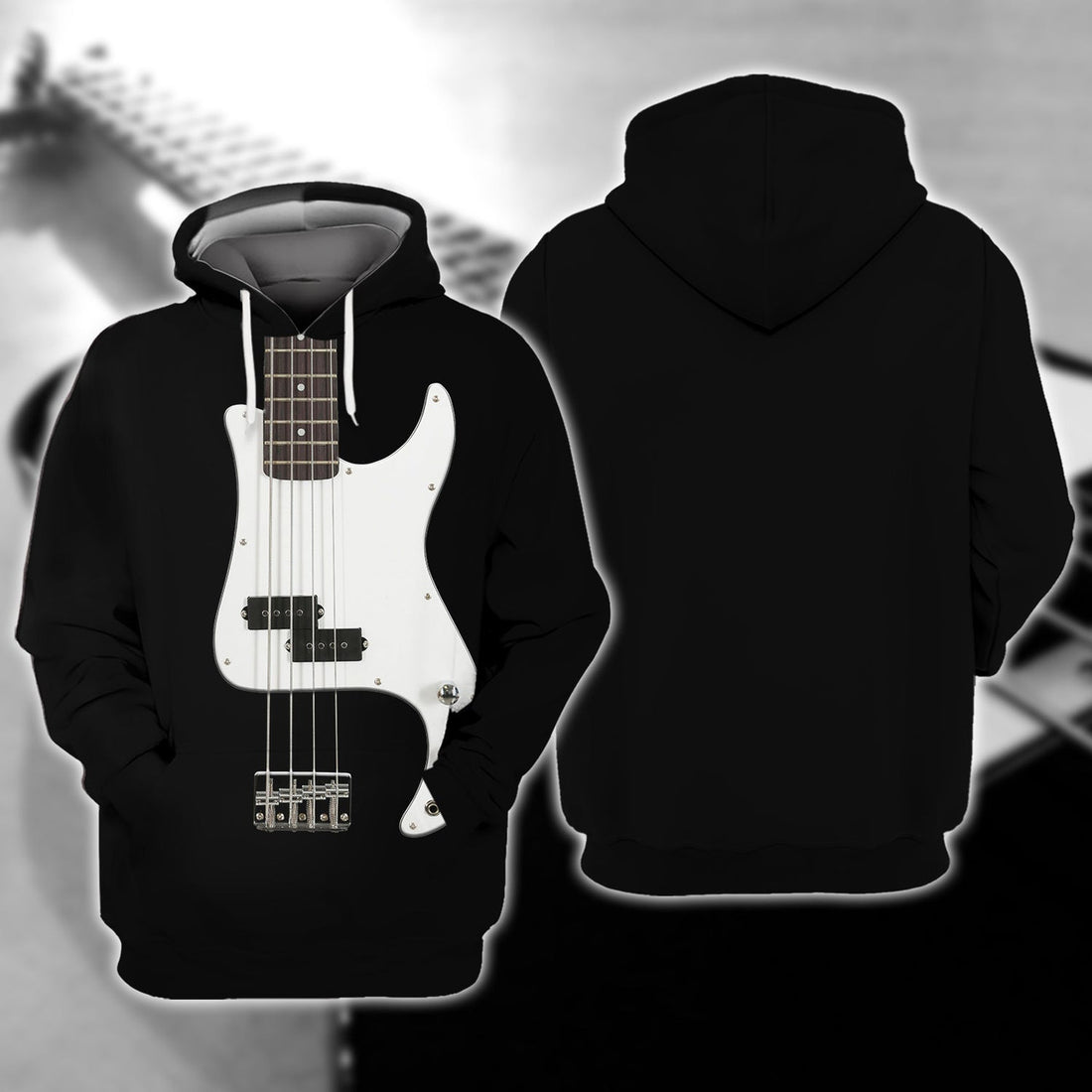 FUNSTUFFPRINT Bass Guitar 3D Full Print 196 3D Hoodie and Zip Hoodie