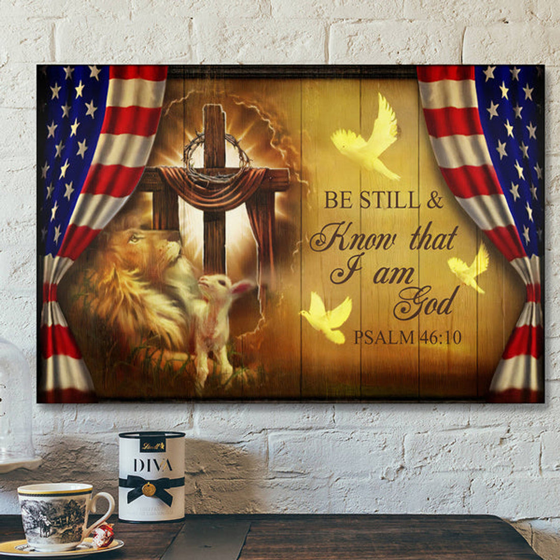 Scripture Wall Decor - Jesus Canvas Art - Wall Art - Be Still & Know That I Am God Canvas Poster